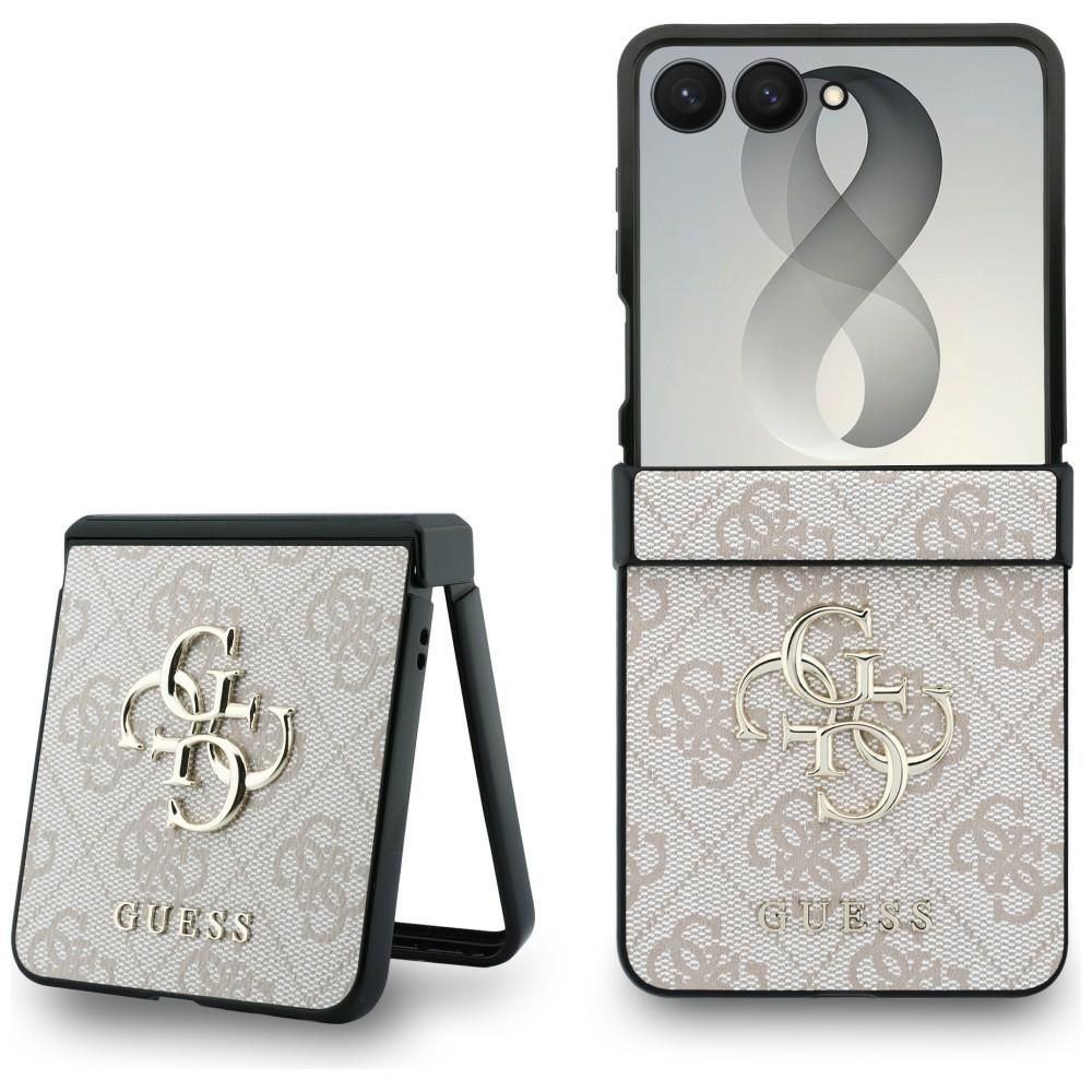 Rausvas „Guess Big 4G Logo“ dėklas, skirtas „Samsung Galaxy Z Flip8“