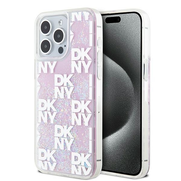 DKNY DKHCP15XLCPEPP iPhone 15 Pro Max6.7" rožinis dėklas Liquid Glitter Multilogo