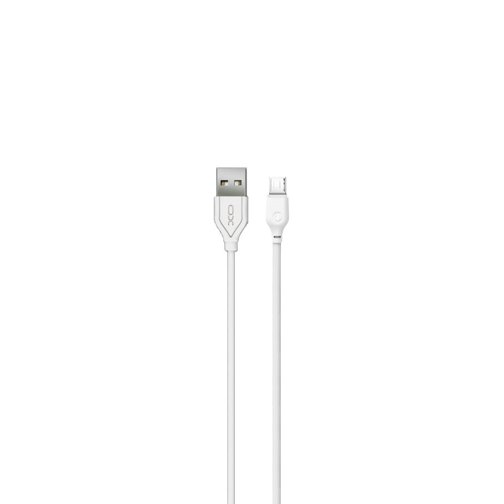 XO NB103 USB–micro-USB laidas, 1,0 m, 2,1 A, baltas