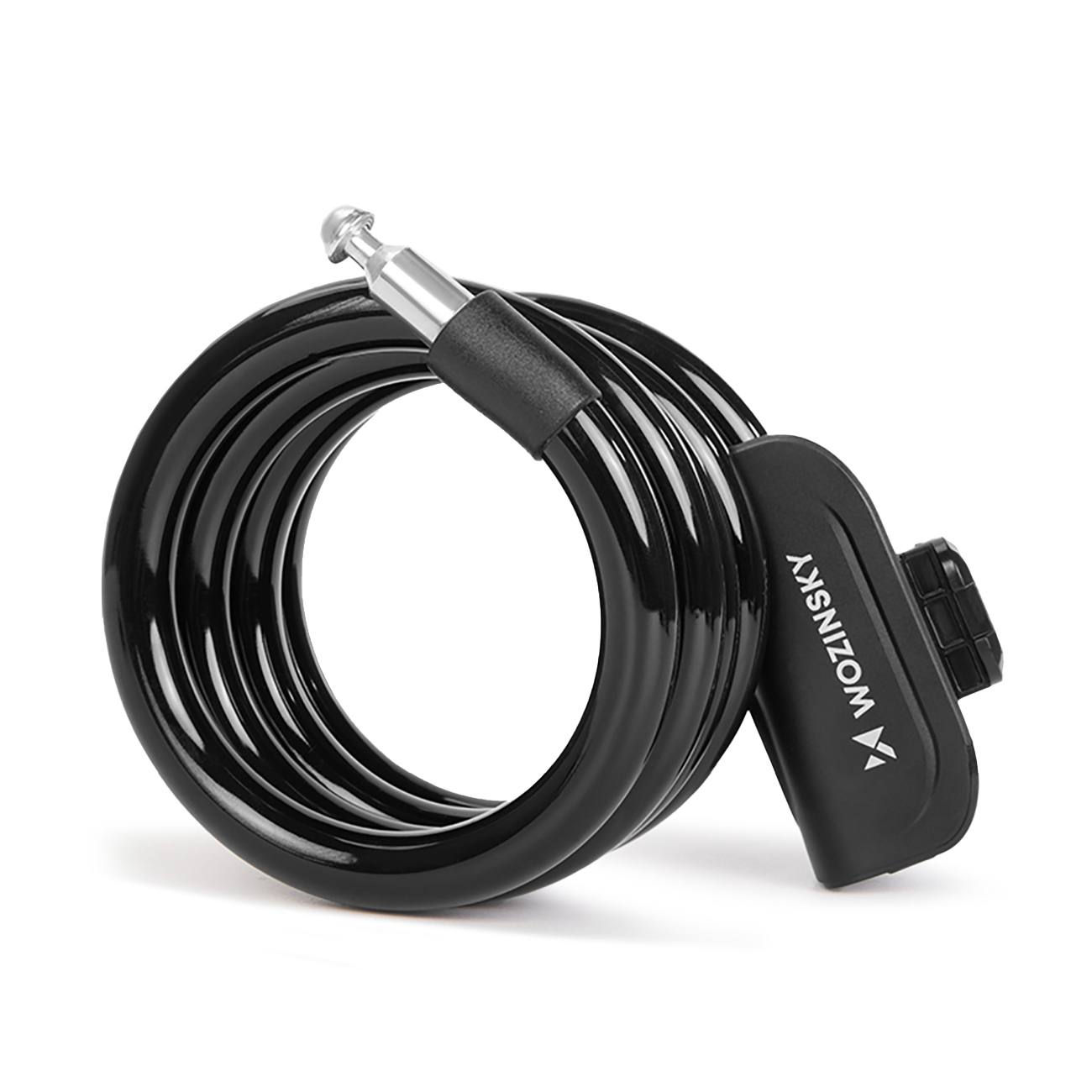 Wozinsky WPB-01R nešiojamoji spyna su apsauginiu trosu ir 2 raktais, skirta elektriniams dviračiams bei motociklams, juoda