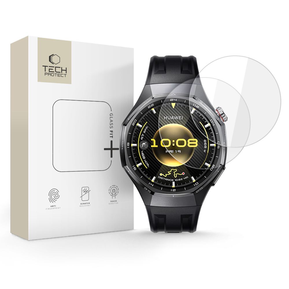 Tech-Protect Glass Fit+ 2 dalių grūdinto stiklo rinkinys Huawei Watch GT 6 Pro 46mm laikrodžiui - skaidrus