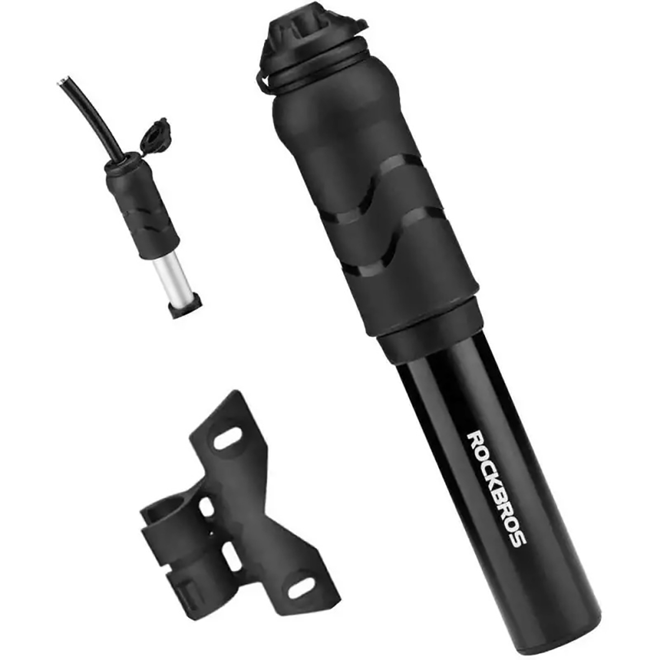 Rockbros 810PCS-HP mini rankinė dviračio pompa su Presta ir Schrader žarna, juoda