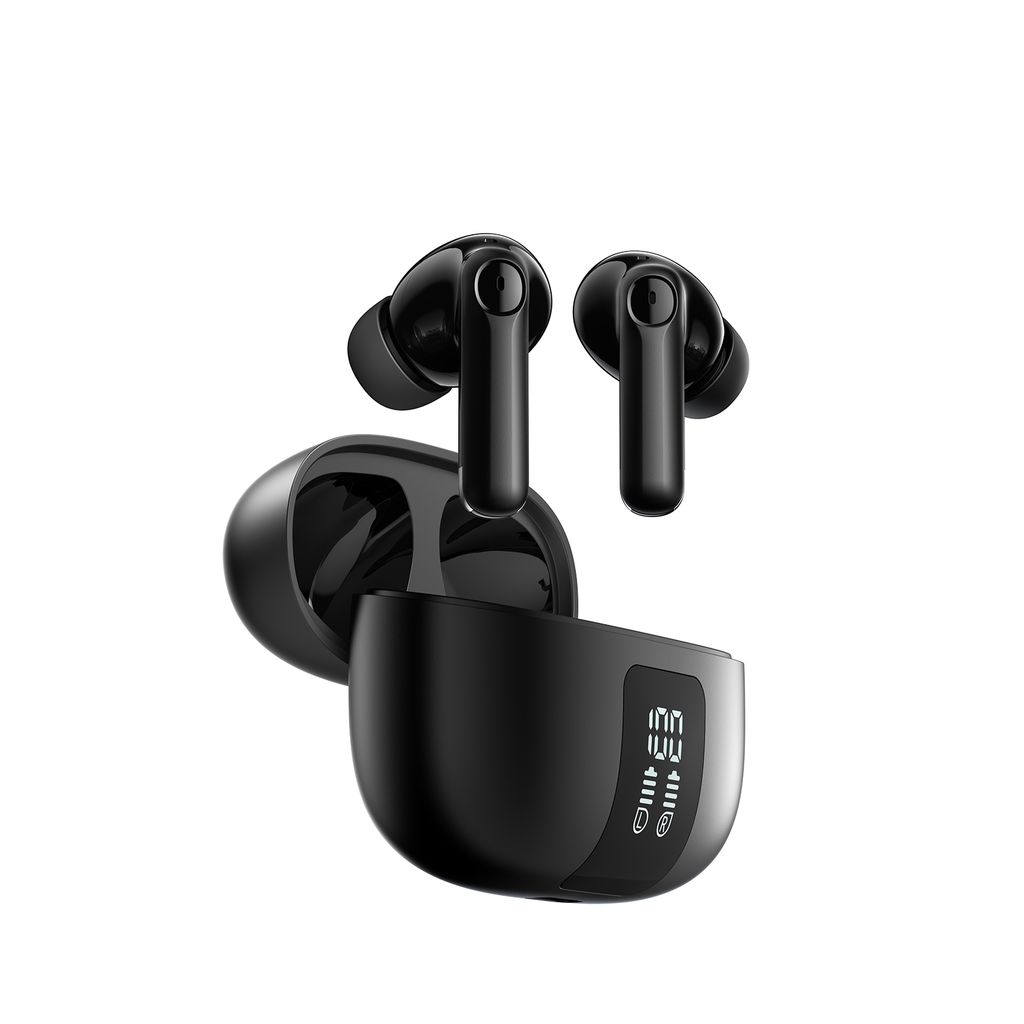 Joyroom Funpods JR-FN3 TWS Bluetooth belaidės į ausis įstatomos ausinės, juodos