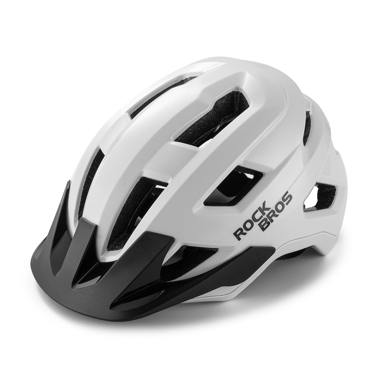 Rockbros LK-67 jaunimo dviratininko šalmas su nuimamu skydeliu, 54–58 cm – baltas