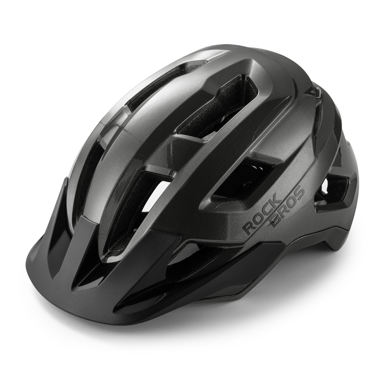 Rockbros LK-67 jaunimo dviratininko šalmas su nuimamu skydeliu, 54–58 cm – pilkas