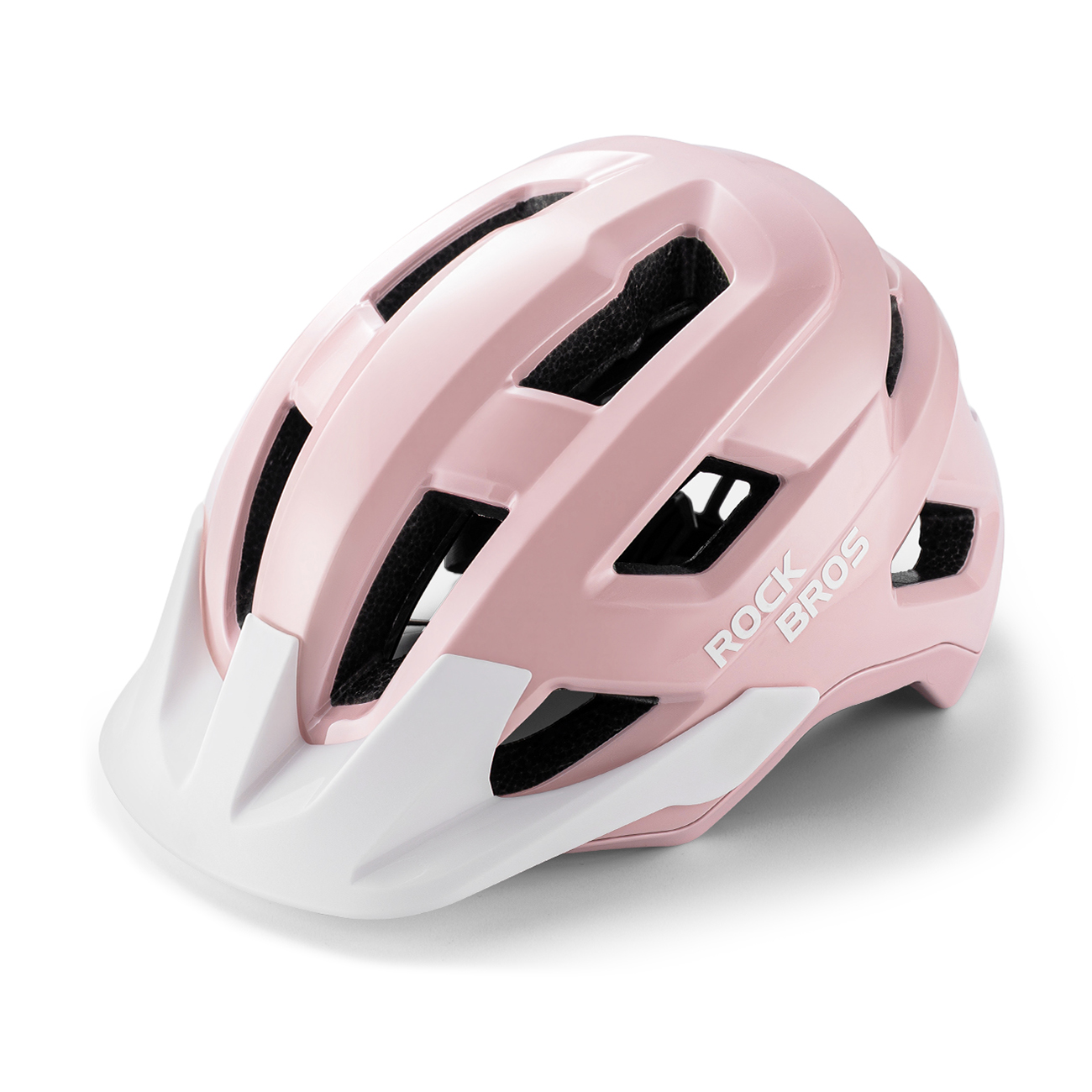 Rockbros LK-67 jaunimo dviratininko šalmas su nuimamu skydeliu, 54–58 cm – rožinis