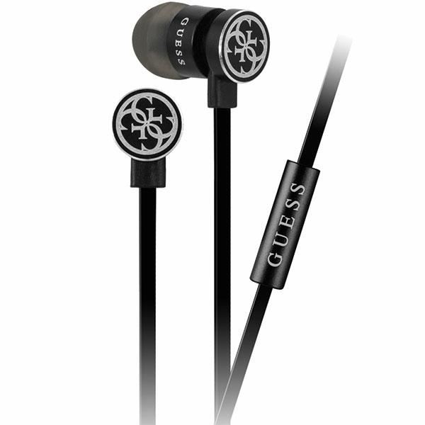 Guess GUEPWIBK laidinės 3,5 mm ausinės, juodos ir sidabrinės