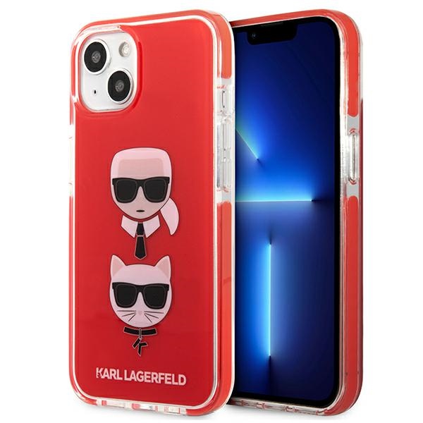 Karl Lagerfeld Karl&Choupette Head dėklas iPhone 13 / 14 / 15, raudonas
