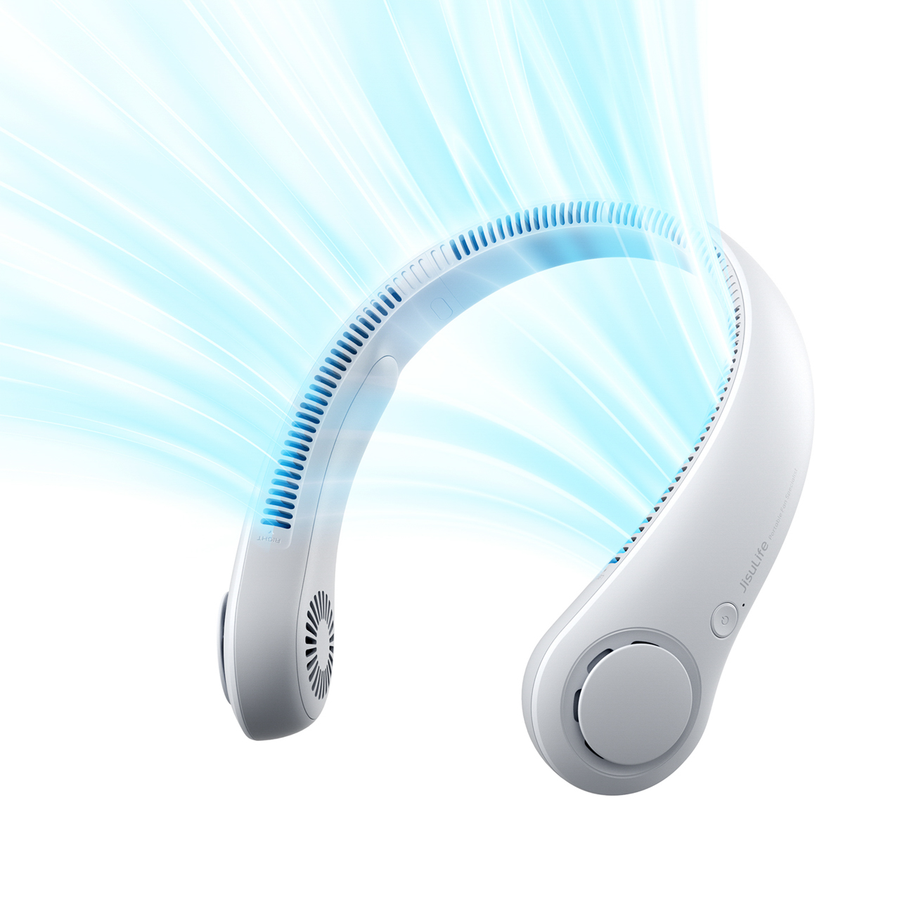 Jisulife Neck Fan 3 4000mAh nešiojamas kaklo ventiliatorius, pilkas