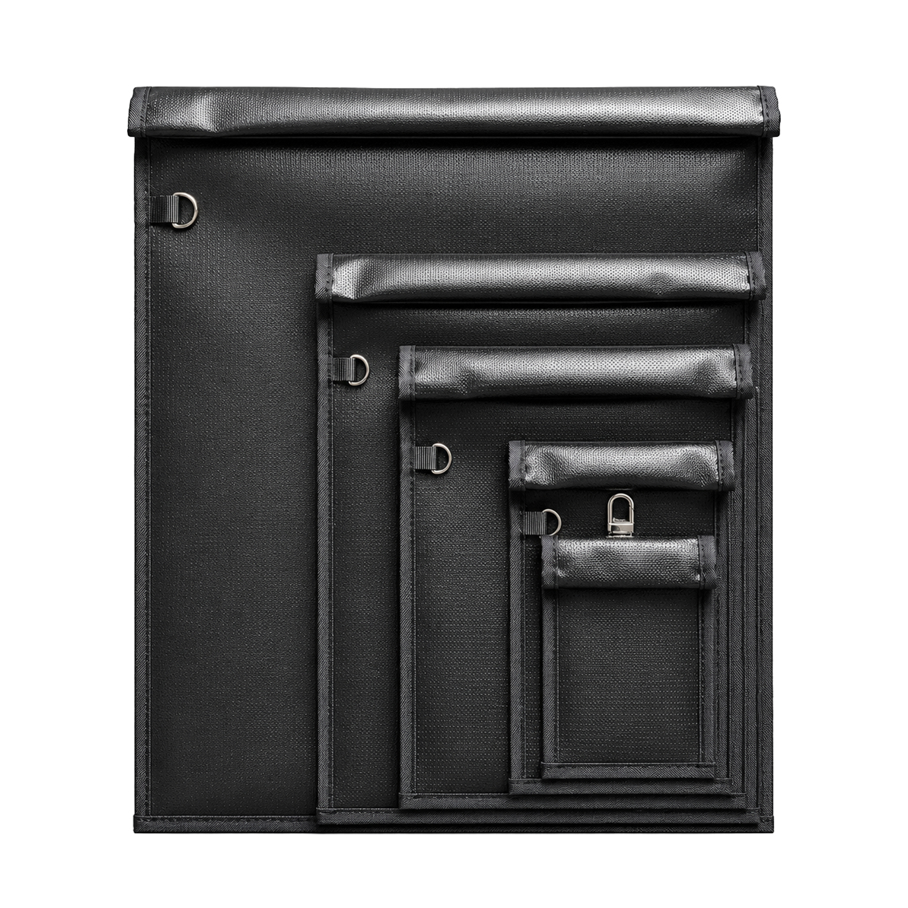 Set of 5 Fireproof OTN-5 RFID Signal Blocking Bags - Black