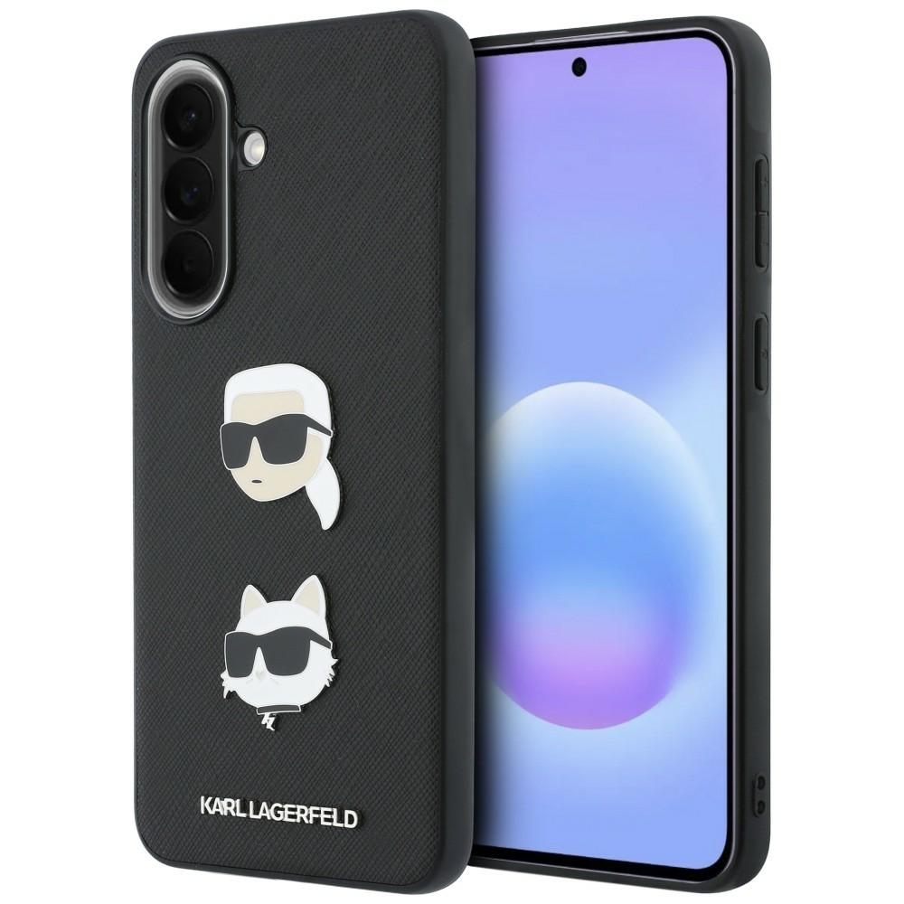 Karl Lagerfeld dėklas su Karl&Choupette Heads Pins&Logo Samsung Galaxy A57 5G, juodas