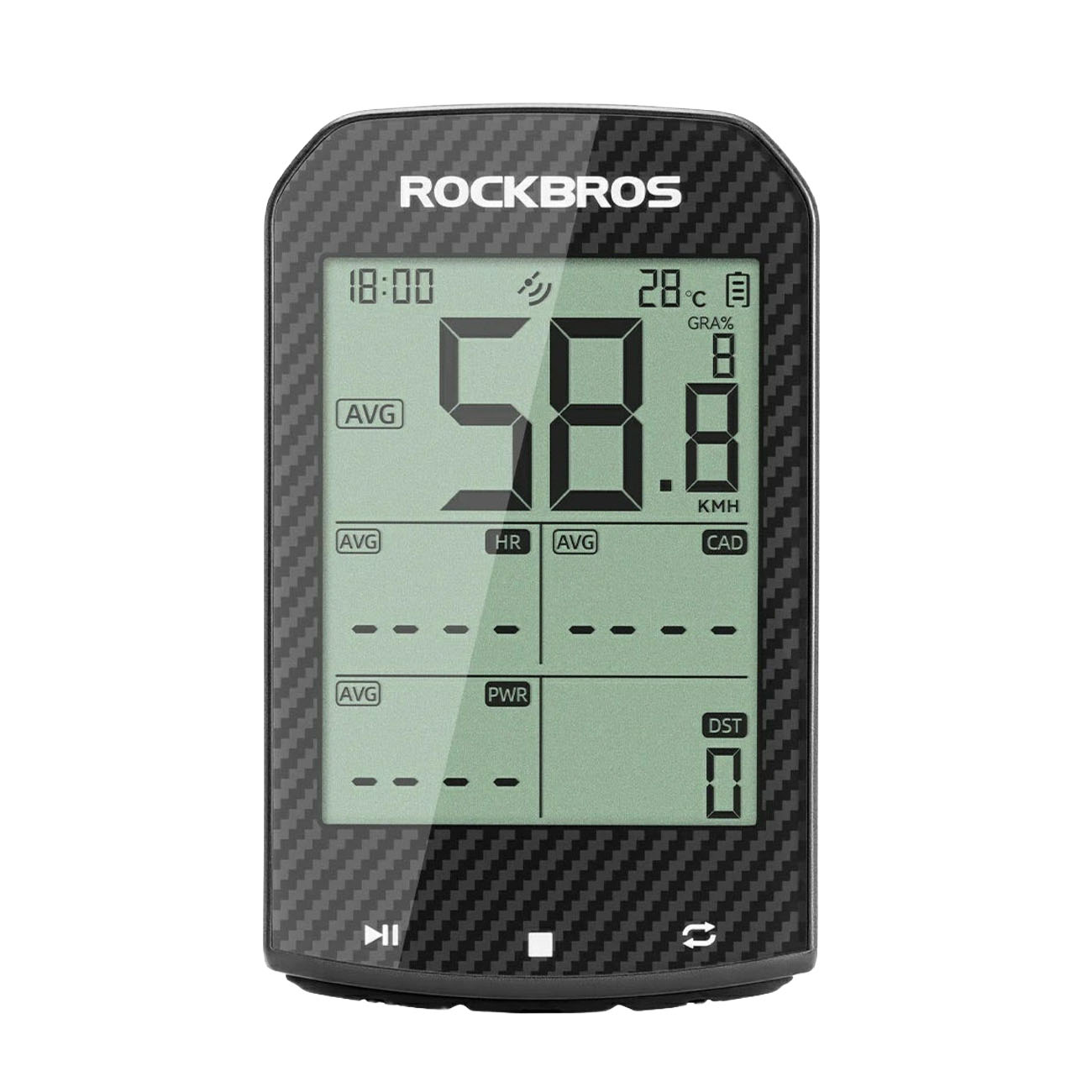 Rockbros M1Pro Bluetooth GPS dviračio kompiuteris, IPX6 – juodas