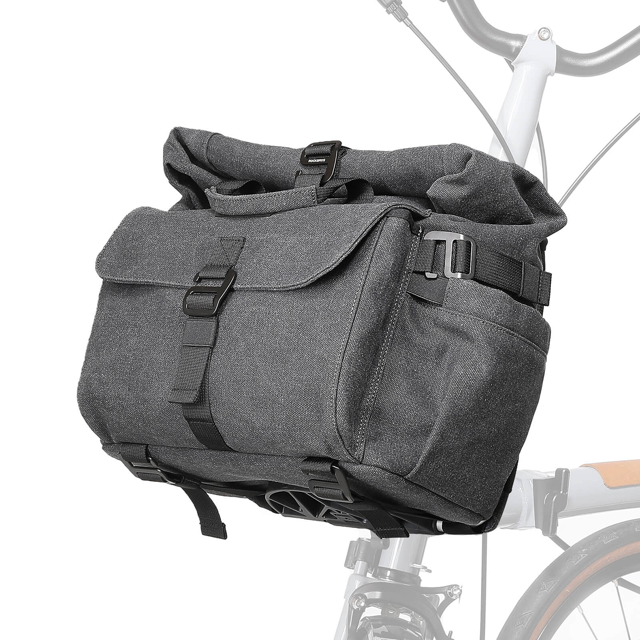 Rockbros H46 Backpack Saddlebag Handlebar Bag - Gray
