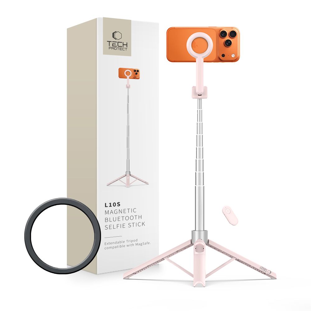 Tech-Protect L10S Bluetooth asmenukių lazda, rožinė ir pilka