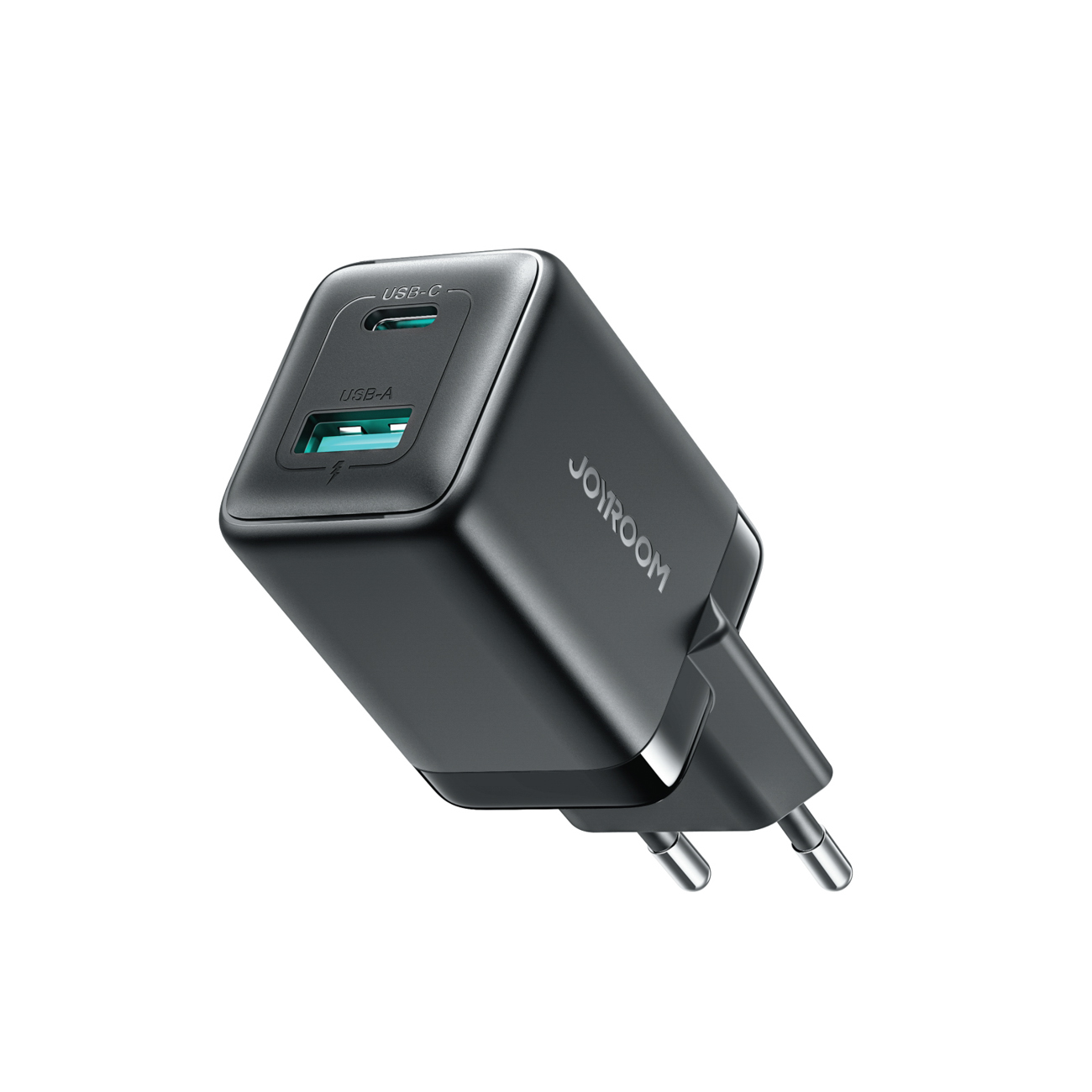 Joyroom JR-TG8 GaN 45W USB-C + USB-A sieninis įkroviklis – spalva: juoda