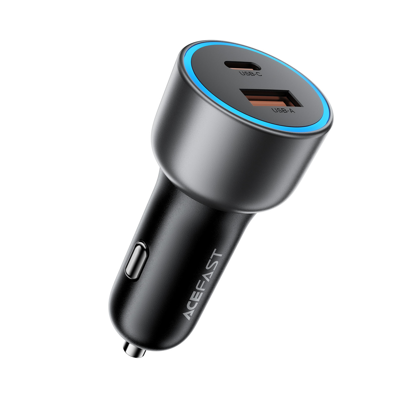 Acefast B21 75 W USB-C + USB-A automobilinis įkroviklis, juodas