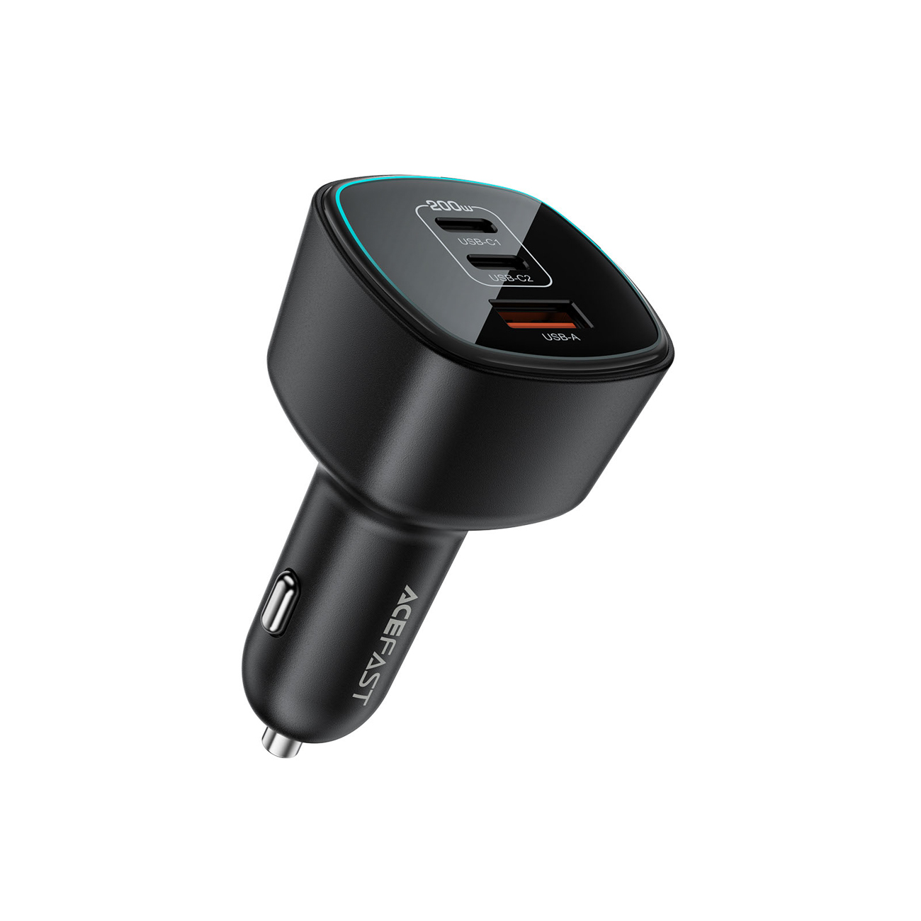 Acefast B18 200 W automobilinis įkroviklis, 2 × USB-C + USB-A, juodas