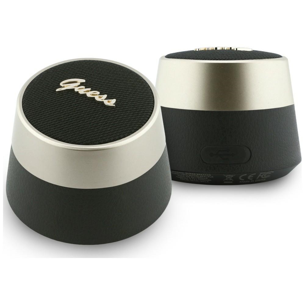 Guess 5 W Script Metal Logo Bluetooth garsiakalbis, juodas