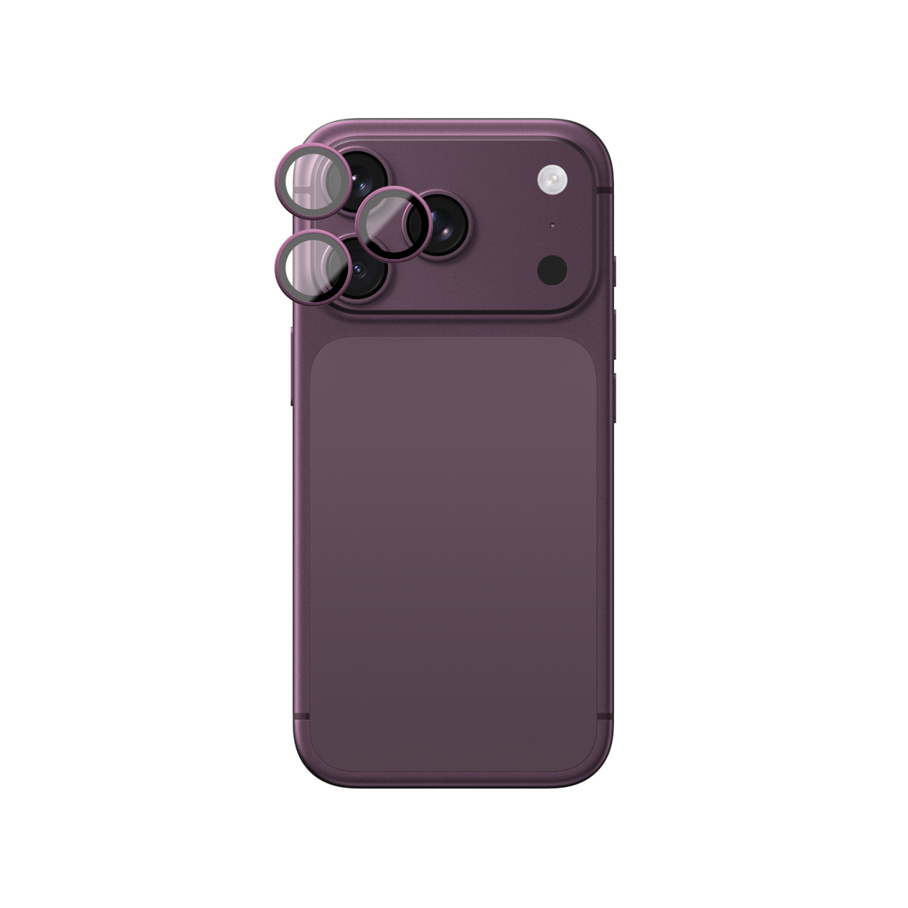 AmazingThing Titan Vision Lens safyro stiklo kameros objektyvų apsauga, skirta iPhone 18 Pro / 18 Pro Max – spalva: violetinė