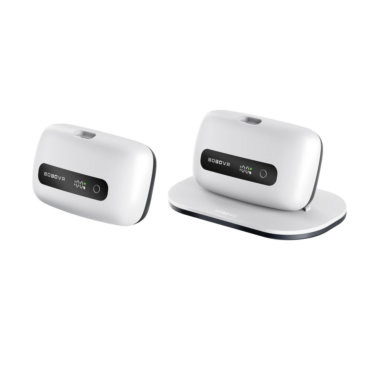 BoboVR BM60-2 6500 mAh baterijų rinkinys, 2 vnt., skirtas BoboVR M3 Pro+ ir BoboVR M3, su įkrovimo stotele, baltas