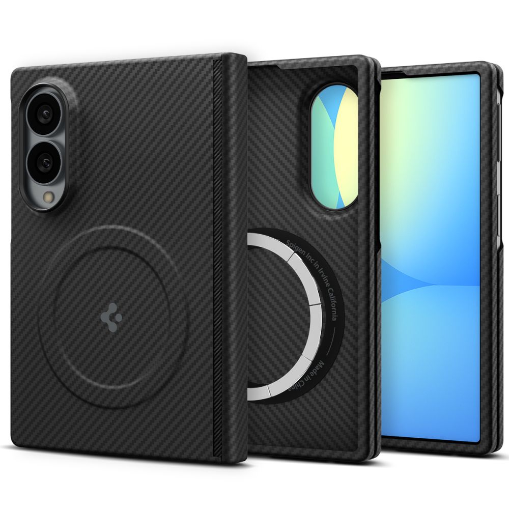 Spigen AirSkin Aramid MagFit MagSafe dėklas, skirtas Samsung Galaxy Z Fold 8, juodas