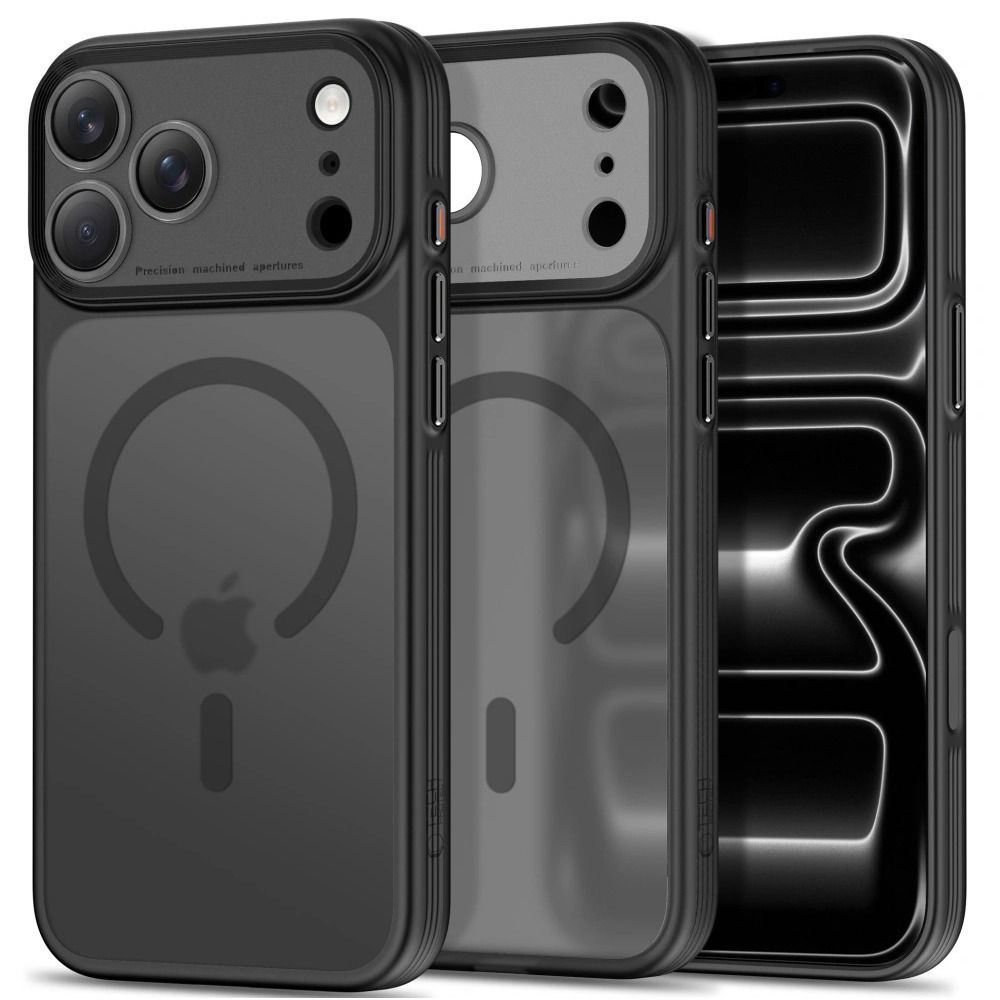 Tech-Protect MagPrime MagSafe CC dėklas, skirtas iPhone 18 Pro / iPhone 17 Pro, matinis juodas