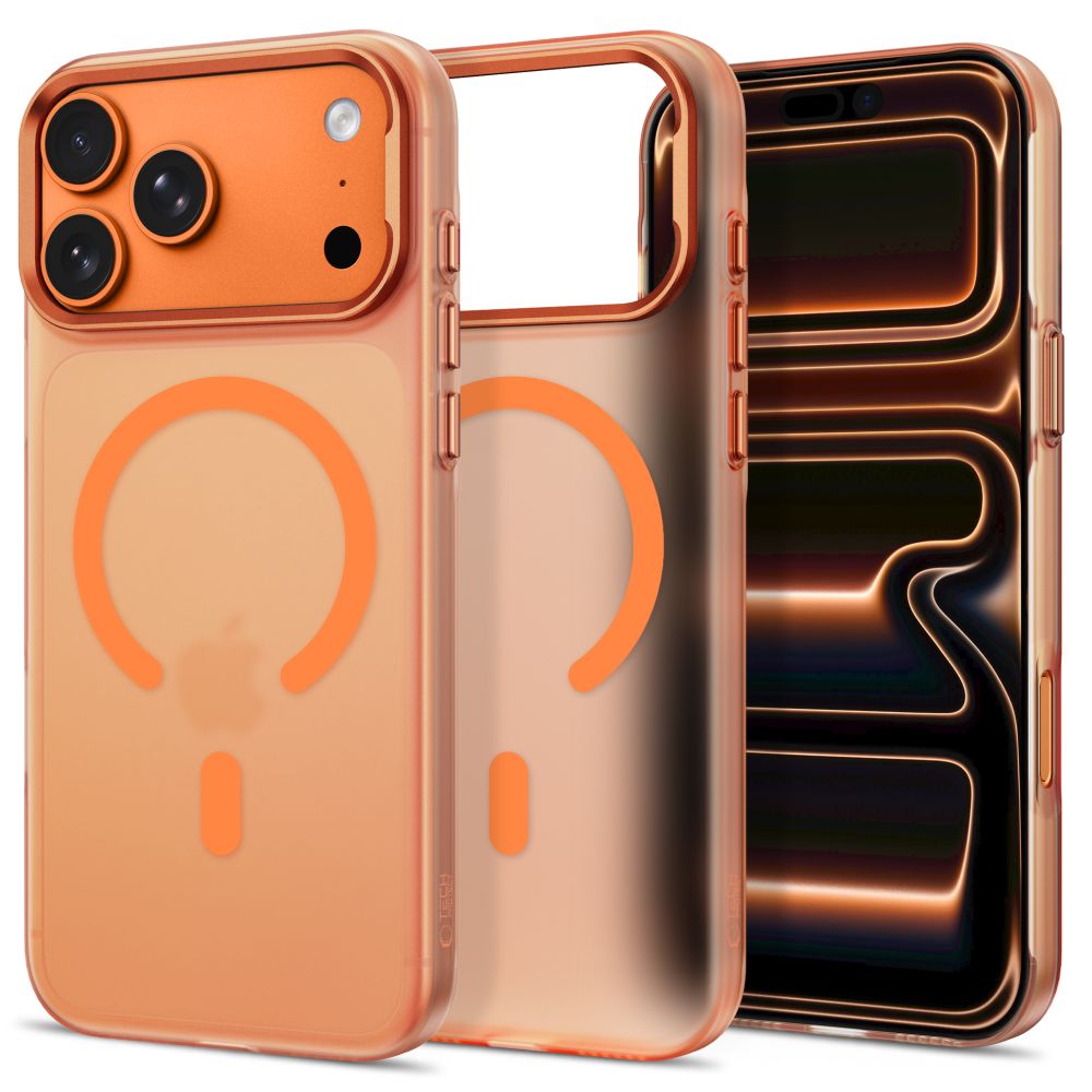 Tech-Protect MagZero MagSafe dėklas, skirtas iPhone 17 Pro / 18 Pro – matinis oranžinis