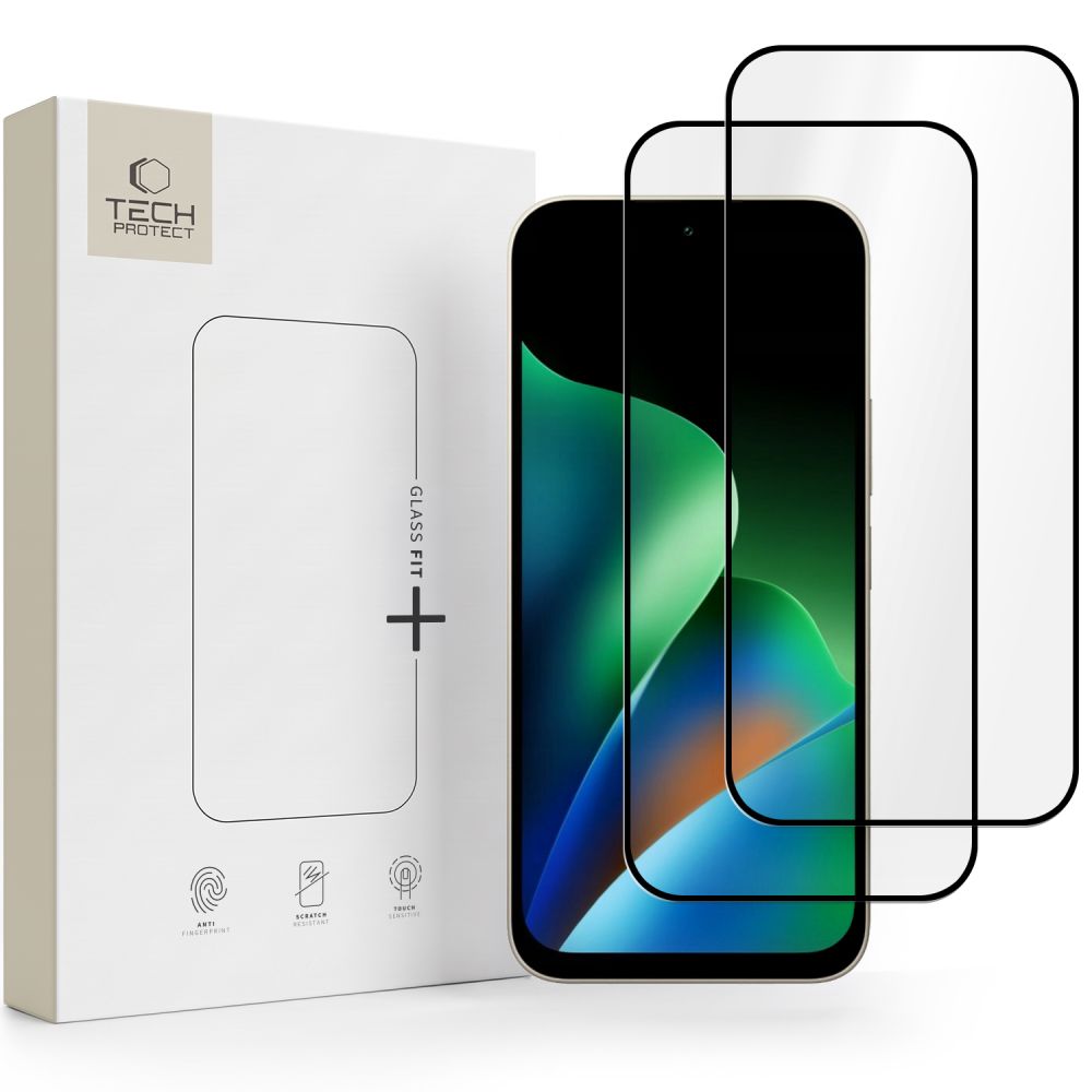 Tech-Protect Glass Fit+ 2 vnt. grūdintų apsauginių stiklų rinkinys, skirtas Xiaomi Redmi 17 4G / 5G – juodas