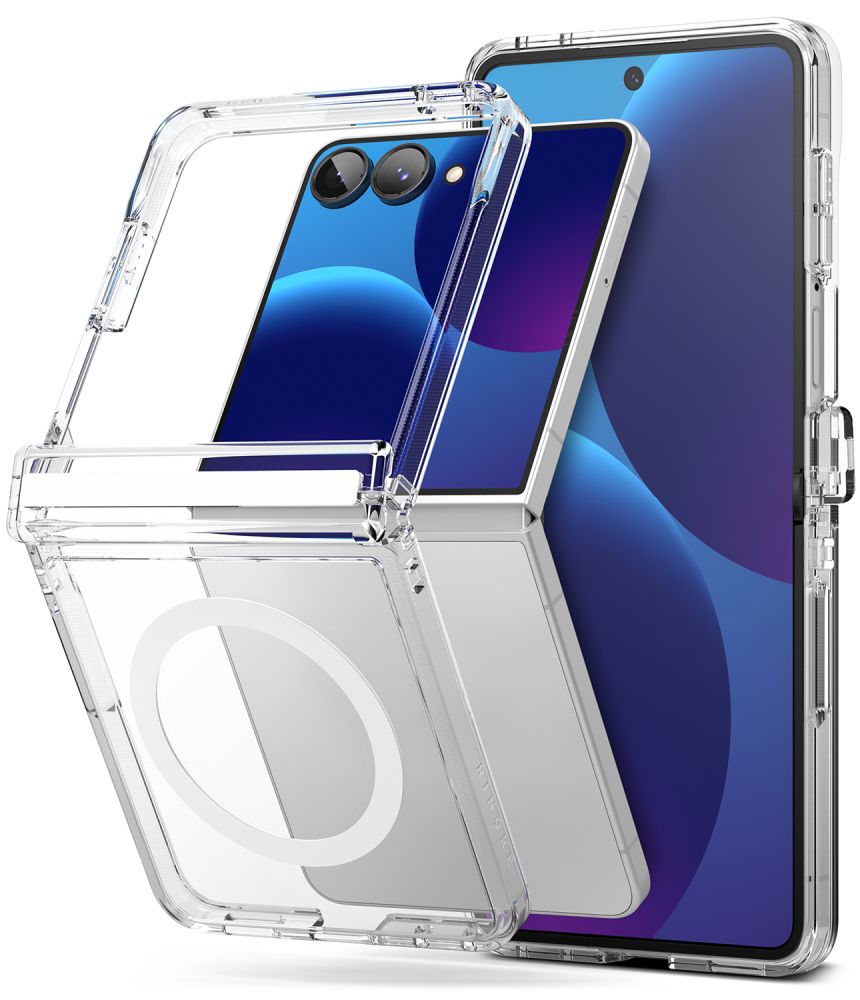 Ringke Fusion Flap Magnetic MagSafe dėklas, skirtas Samsung Galaxy Z Flip 8 – skaidrus