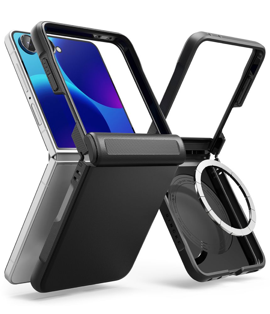 Ringke Onyx Flap MagSafe dėklas, skirtas Samsung Galaxy Z Flip 8 – juodas