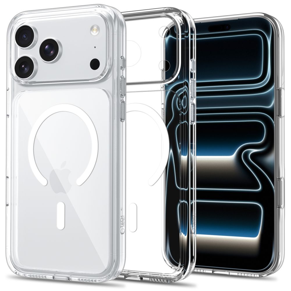 Tech-Protect Flexair Hybrid CC MagSafe dėklas, skirtas iPhone 17 Pro Max / 18 Pro Max – skaidrus