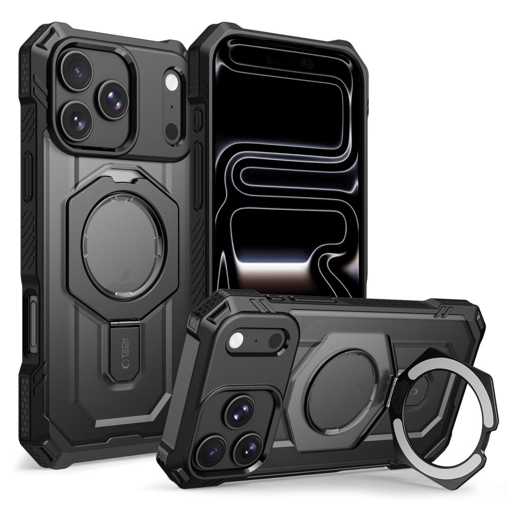 Tech-Protect MagForce MagSafe dėklas, skirtas iPhone 17 Pro / 18 Pro – matinis juodas
