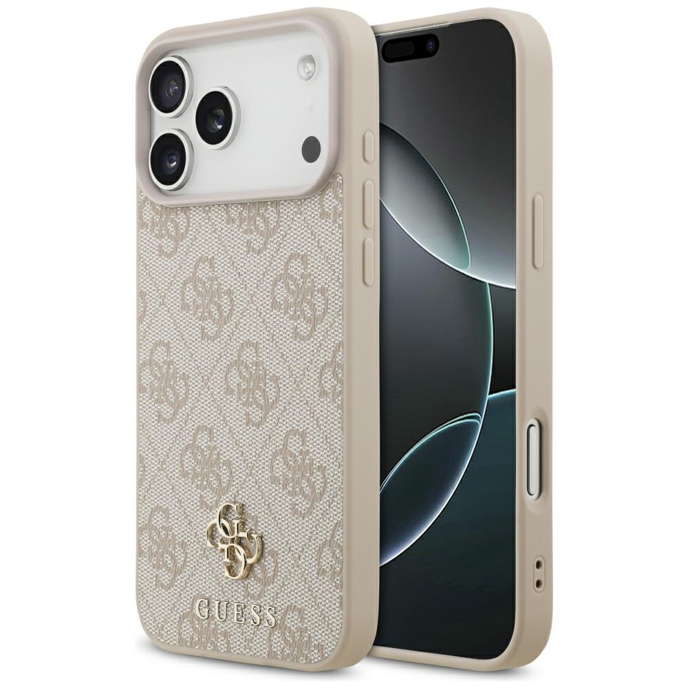 Guess 4G Small Classic Logo MagSafe dėklas, skirtas iPhone 17 Pro Max / 18 Pro Max, rožinis