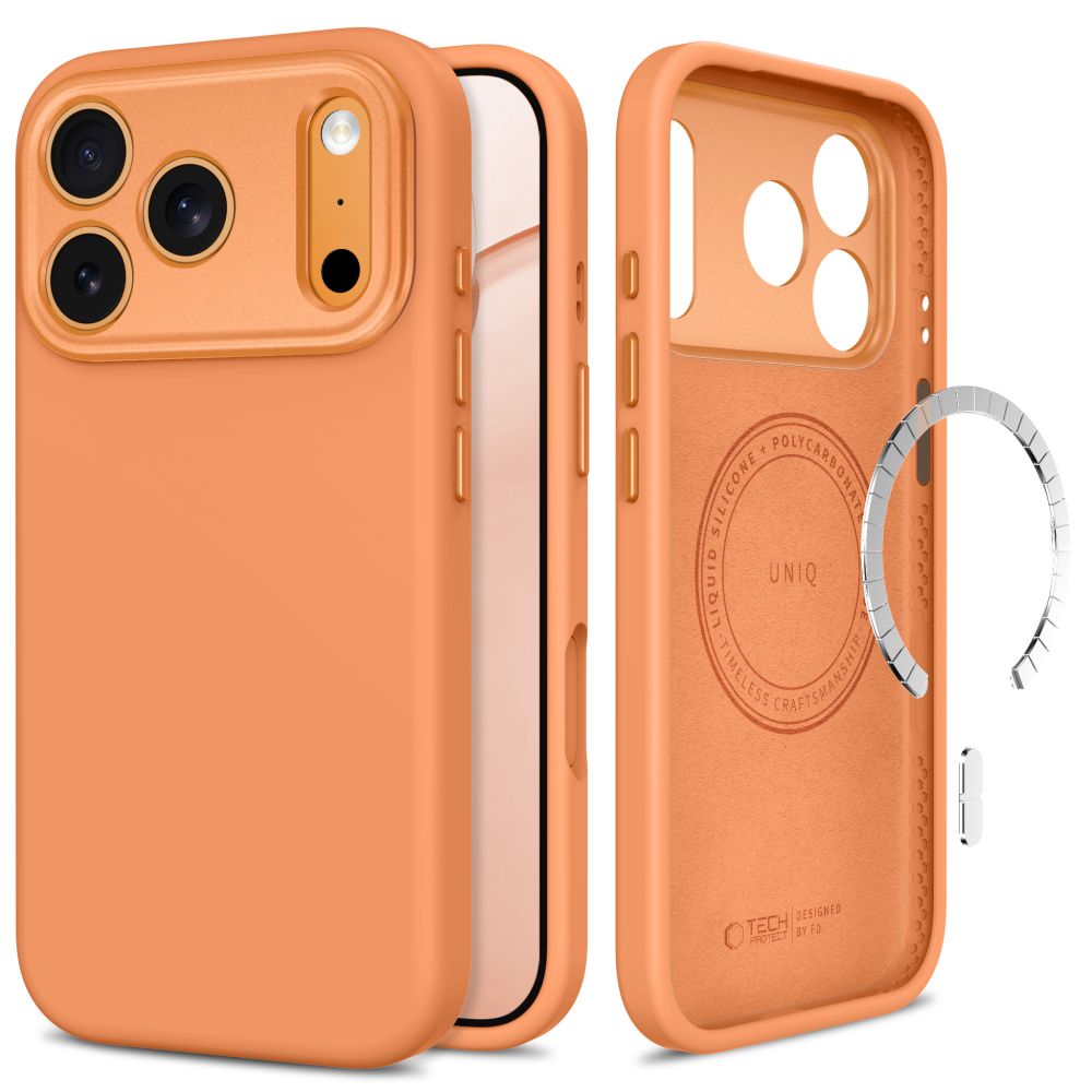 Tech-Protect Uniq MagSafe CC dėklas, skirtas iPhone 18 Pro Max / 17 Pro Max, oranžinis