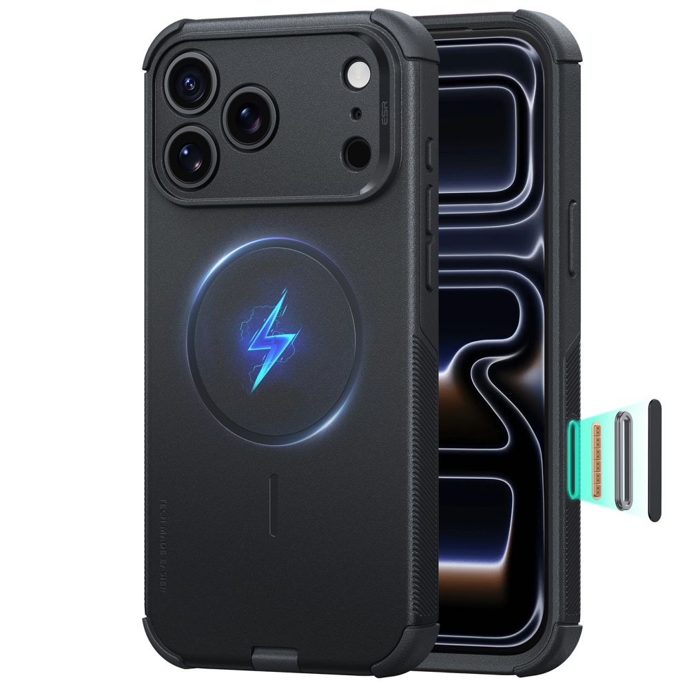 ESR Cyber Tough MagSafe dėklas, skirtas iPhone 18 Pro Max / 17 Pro Max, juodas