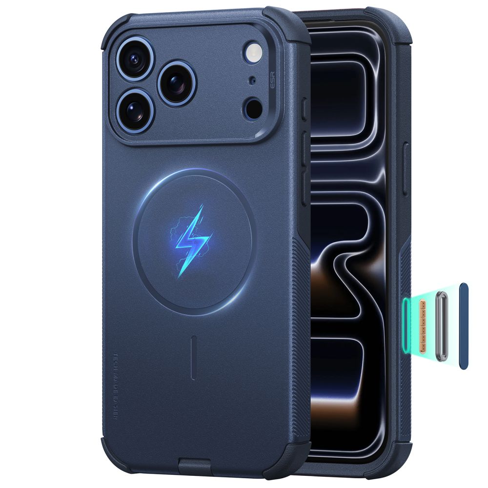 ESR Cyber Tough MagSafe dėklas, skirtas iPhone 18 Pro Max / 17 Pro Max, tamsiai mėlynas