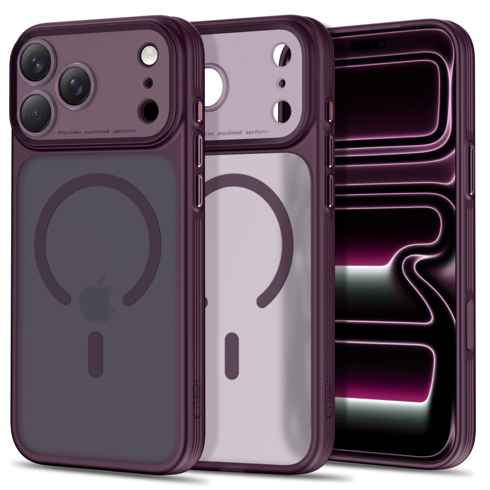 Tech-Protect MagPrime MagSafe CC dėklas, skirtas iPhone 18 Pro Max / 17 Pro Max, bordo spalvos