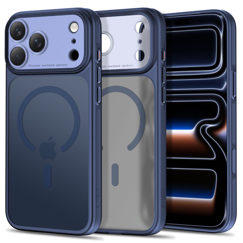 Tech-Protect MagPrime MagSafe CC dėklas, skirtas iPhone 18 Pro Max / 17 Pro Max, matinis tamsiai mėlynas