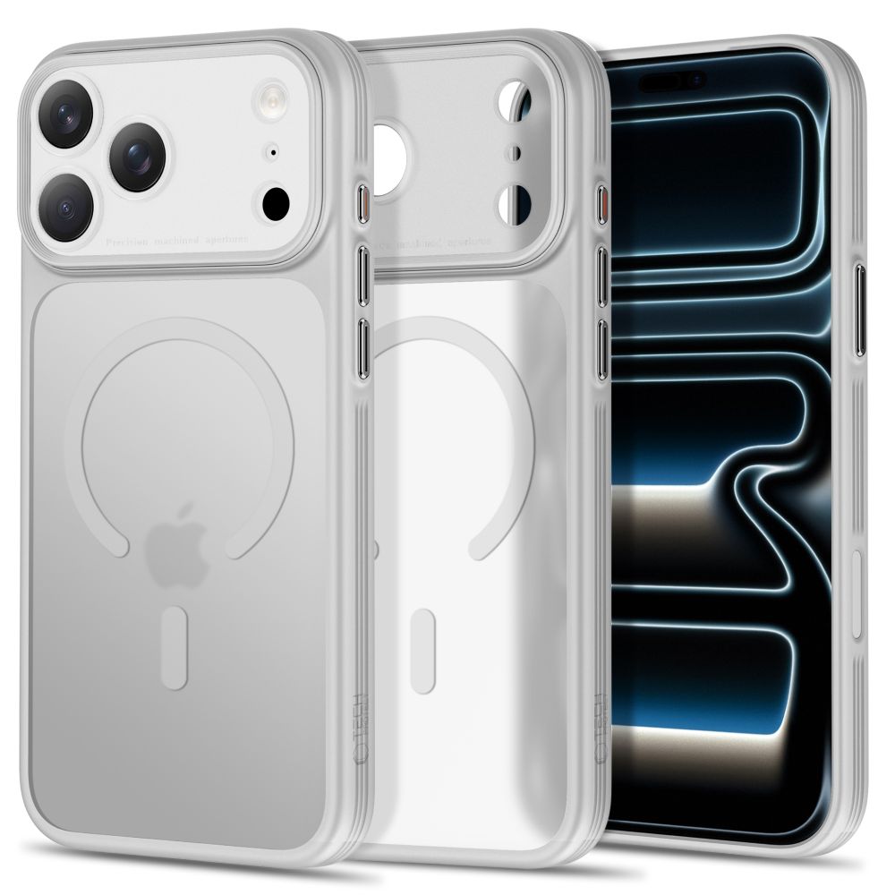 Tech-Protect MagPrime MagSafe CC dėklas, skirtas iPhone 18 Pro Max / 17 Pro Max, matinis pilkas