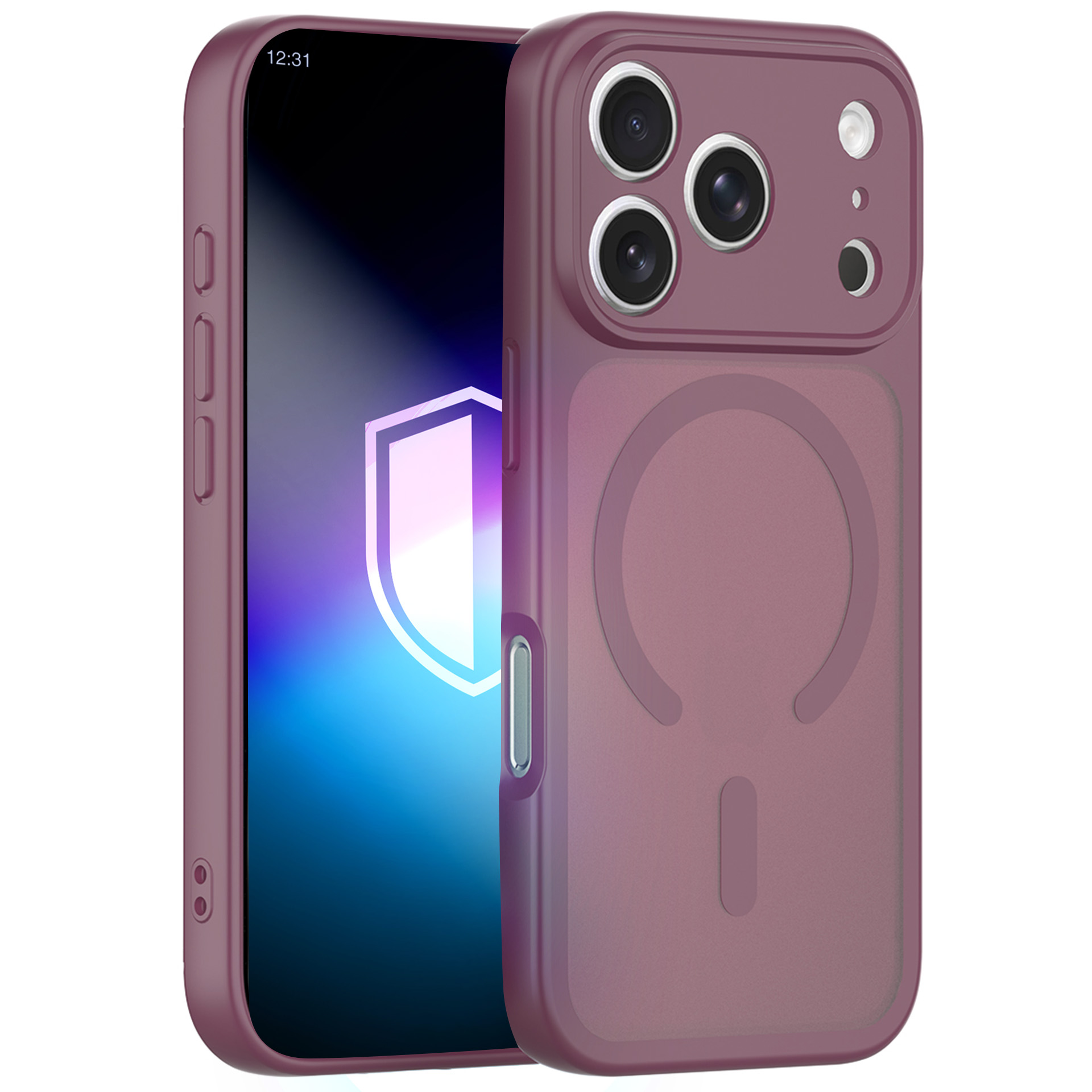 Bordo spalvos „3mk Misty MagCase Deep Cherry“ dėklas iPhone 17 Pro / 18 Pro