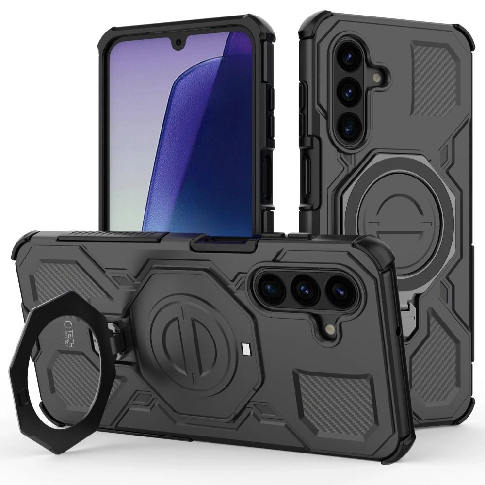 Tech-Protect TacticStand MagSafe dėklas, skirtas Samsung Galaxy A17 / A18 4G / 5G, matinis juodas