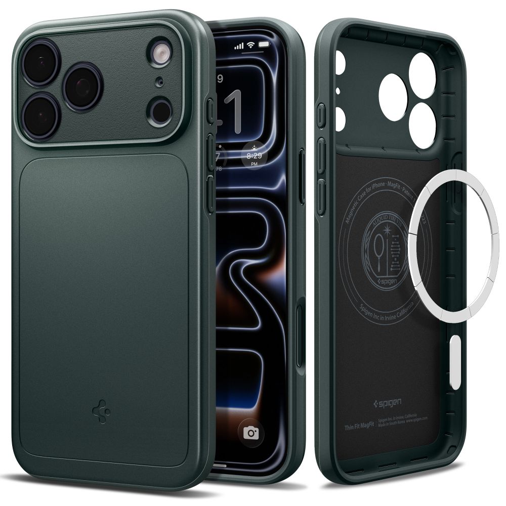 Spigen Thin Fit MagSafe dėklas iPhone 18 Pro Max / 17 Pro Max, žalias