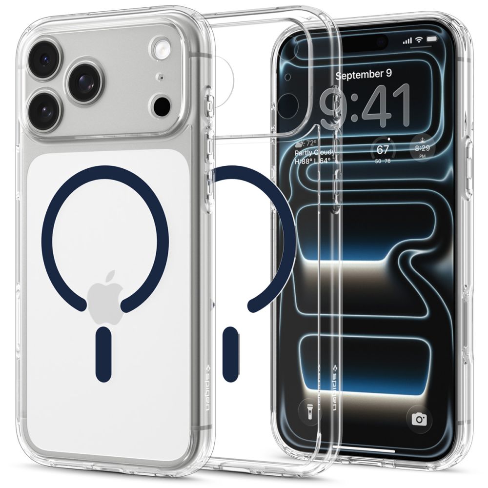 Spigen Ultra Hybrid MagSafe dėklas iPhone 18 Pro Max / 17 Pro Max, skaidrus tamsiai mėlynas