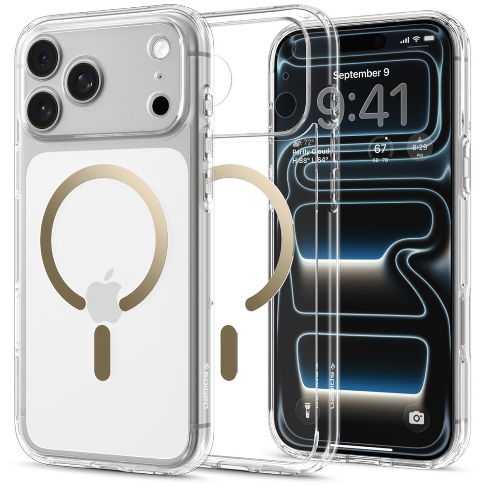 Spigen Ultra Hybrid MagSafe dėklas iPhone 18 Pro Max / 17 Pro Max, skaidrus auksinis