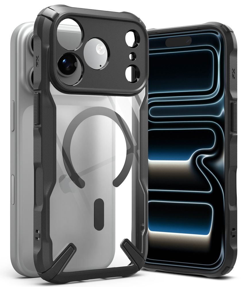 Ringke Fusion X Magnetic MagSafe dėklas, skirtas iPhone 18 Pro / 17 Pro, juodas