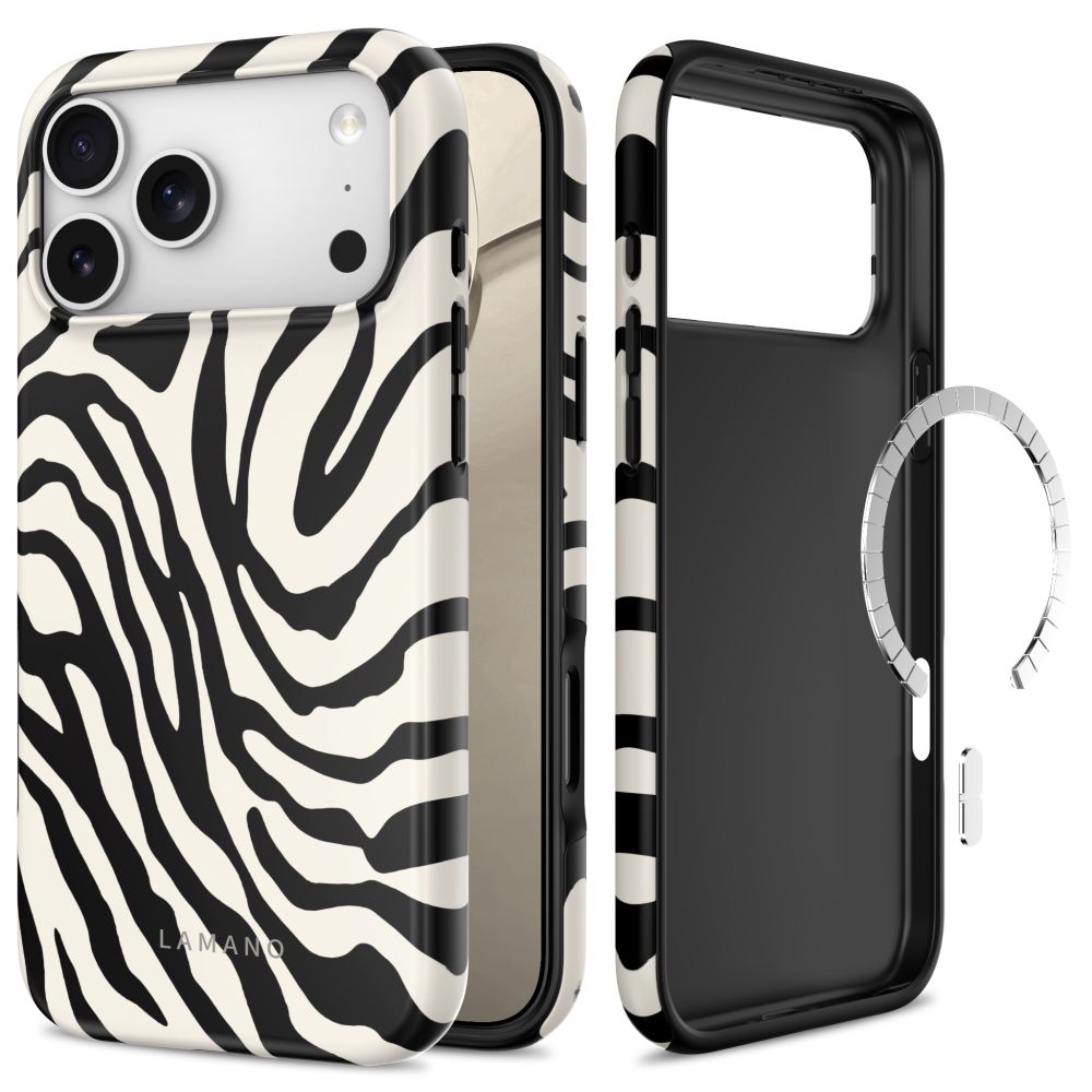 Tech-Protect Lamano MagSafe dėklas iPhone 18 Pro Max / 17 Pro Max, baltas ir juodas