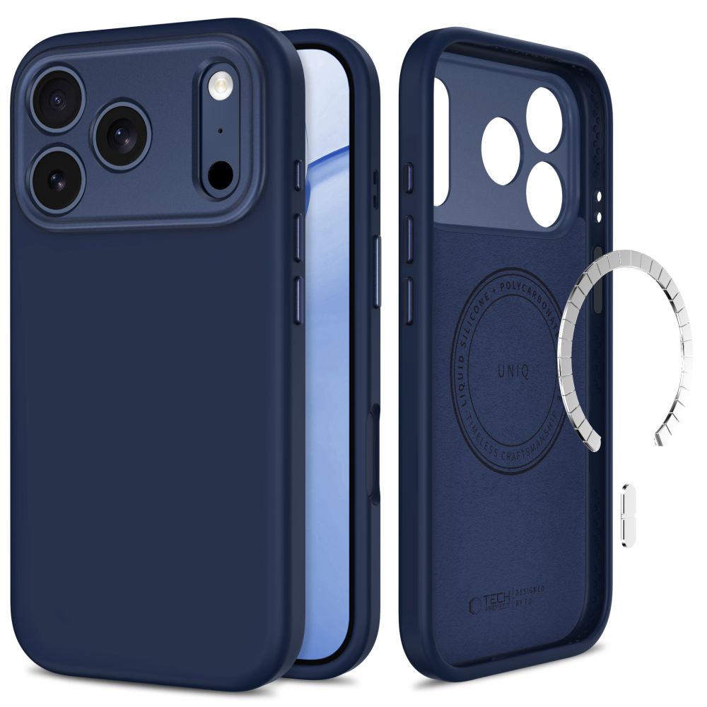 Tech-Protect Uniq MagSafe CC dėklas iPhone 18 Pro Max / 17 Pro Max, tamsiai mėlynas