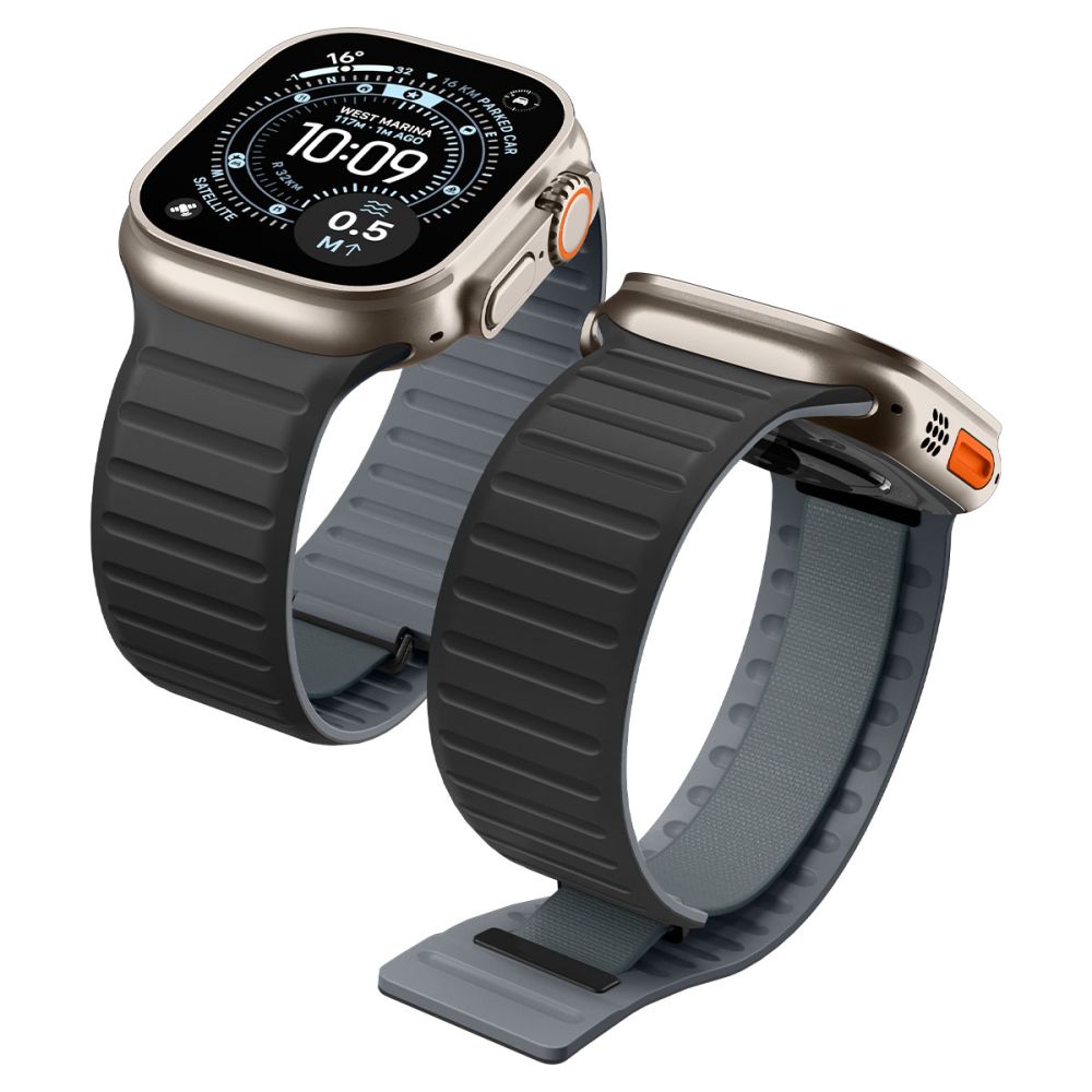 Spigen Athlex Air M dirželis Apple Watch 44 / 45 / 46 / 49 mm, juodas ir pilkas