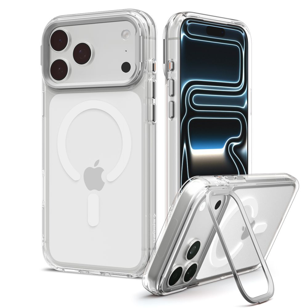 Spigen Ultra Hybrid Optik S MagSafe dėklas iPhone 18 Pro Max / 17 Pro Max, skaidrus sidabrinis