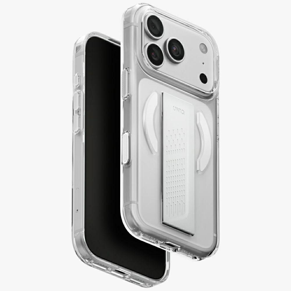 Uniq Heldro Air Magclick Charging dėklas iPhone 18 Pro / 17 Pro – skaidrus